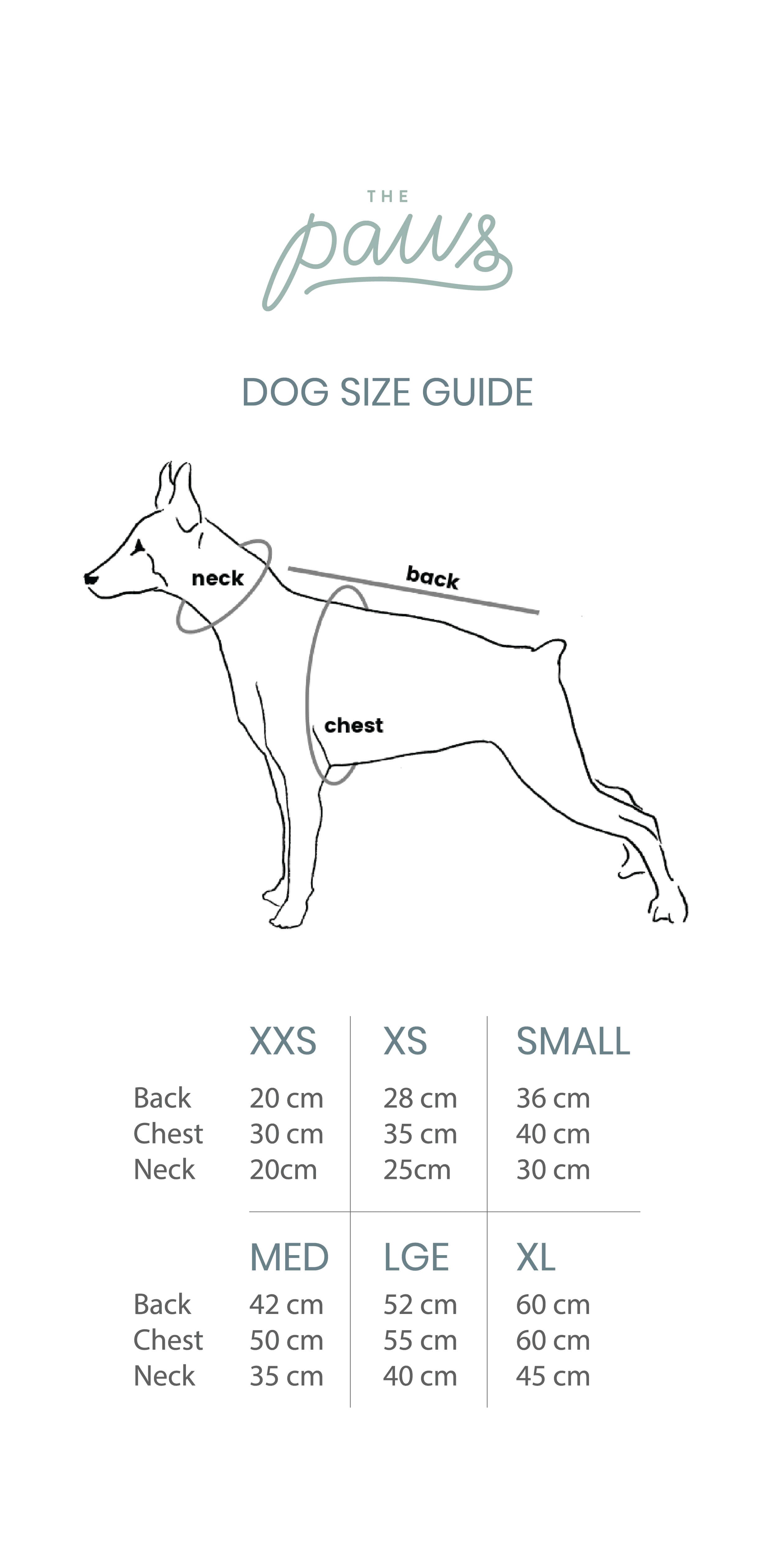 Size Chart Dog